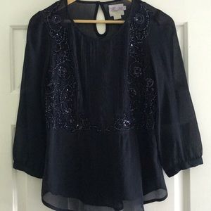 Anthro blouse with really pretty beaded details